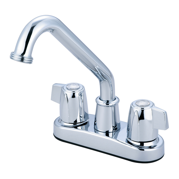 Olympia Faucets Two Handle Bar/Laundry Faucet, NPSM, Bar, Polished Chrome, Center-Center Fitting Size: 4" B-8191